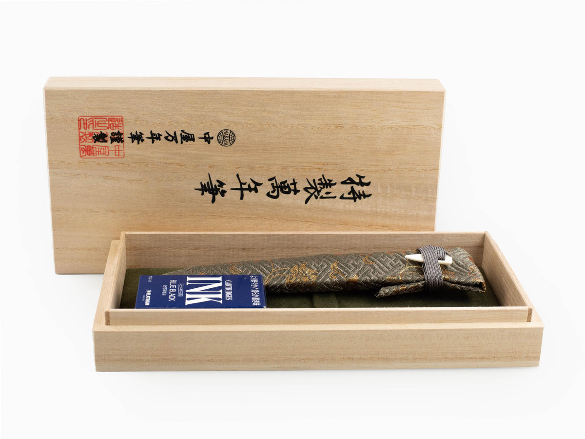 Stylo Plume Nakaya Cigar Portable, Kuro-Ishime, Ebonite, Or 14k