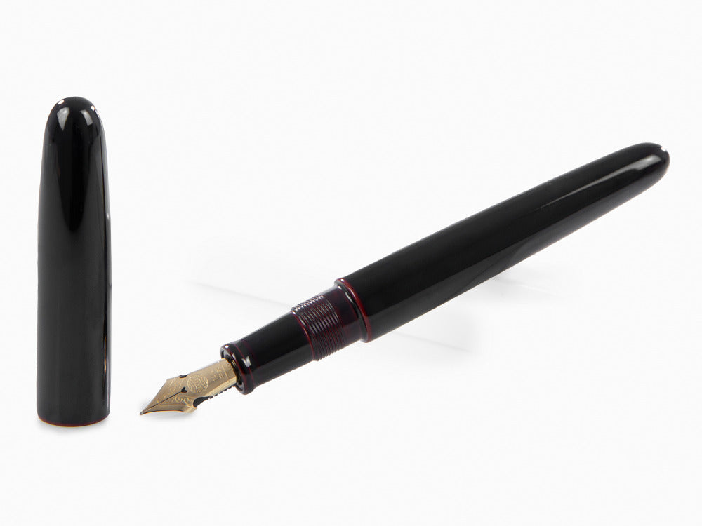 Stylo Plume Nakaya Cigar Portable, Kuro-Tamenuri, Plume Élastique