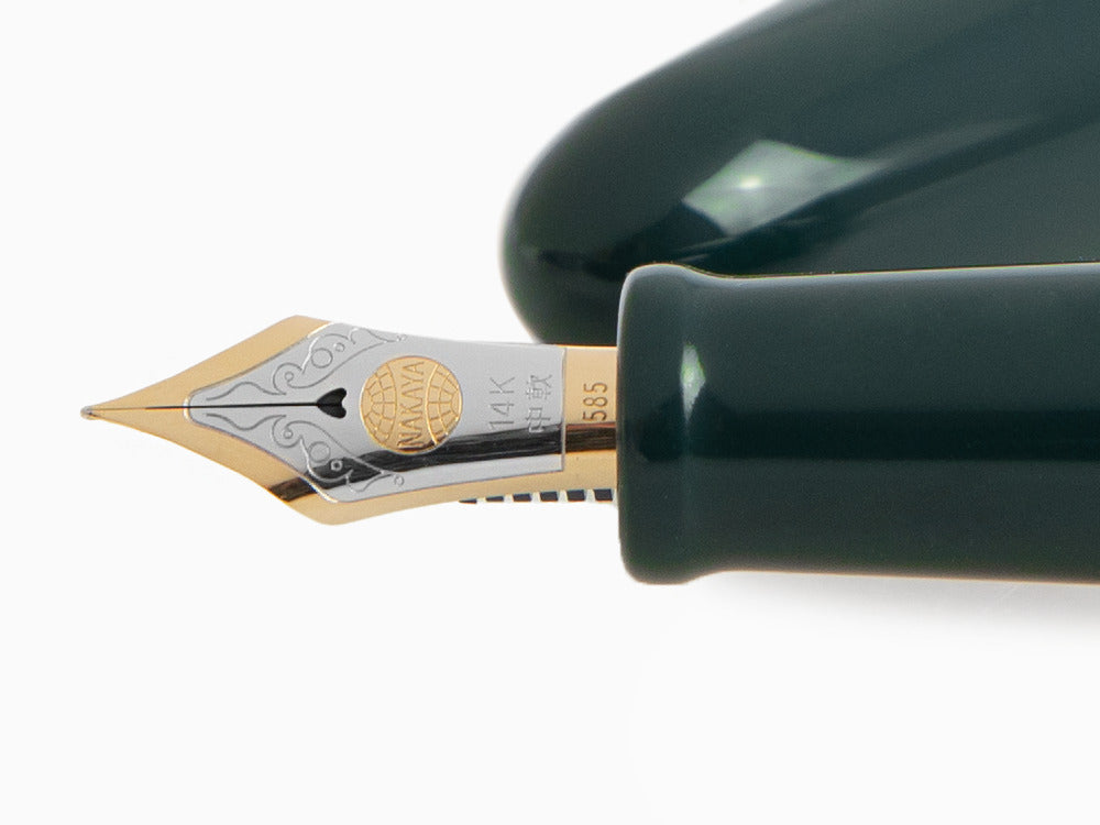 Stylo Plume Nakaya Cigar Long, Midori, Ebonite, Ebonite, Or 14k