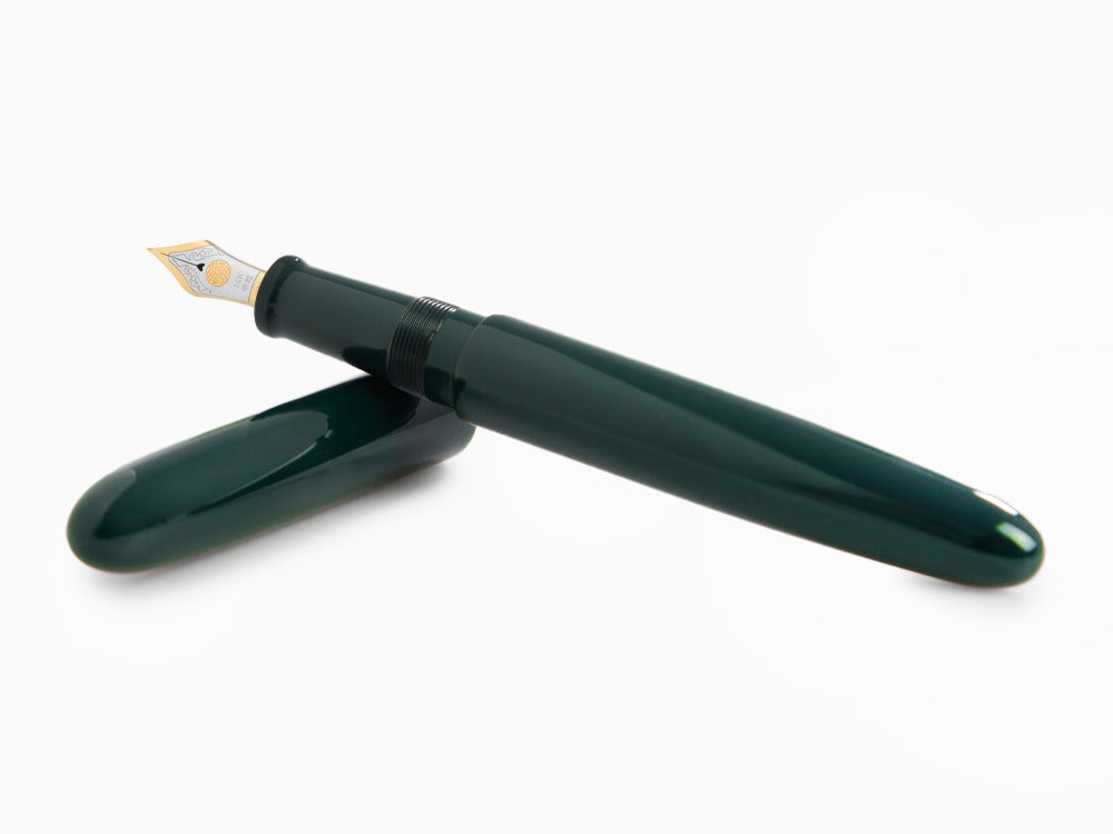 Stylo Plume Nakaya Cigar Long, Midori, Ebonite, Ebonite, Or 14k