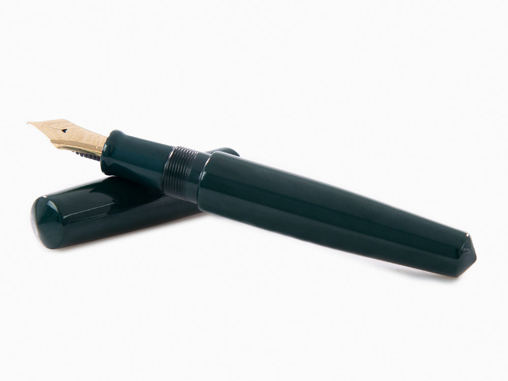 Stylo Plume Nakaya Cigar Piccolo, Midori, Ebonite, Ebonite, Or 14k