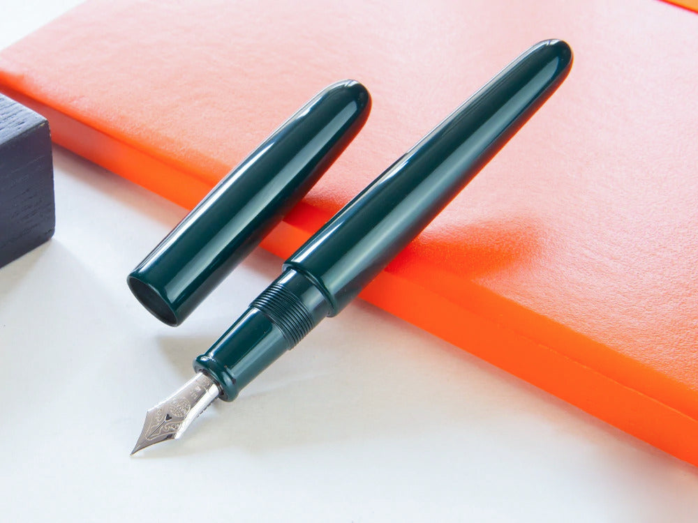 Stylo Plume Nakaya Cigar Portable, Midori, Ebonite, Or 14k rodhium