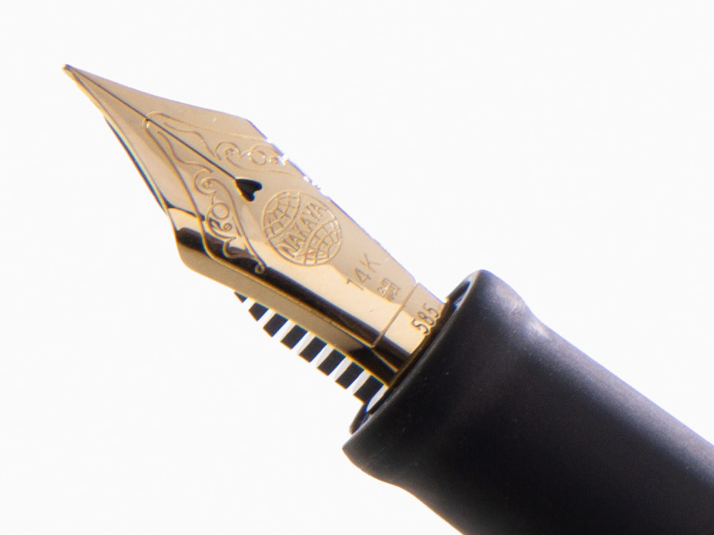 Stylo Plume Nakaya Desk, Black Hairline, Ebonite, Or 14k,