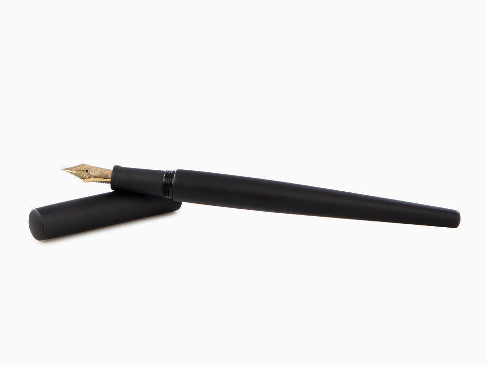Stylo Plume Nakaya Desk, Black Hairline, Ebonite, Or 14k,