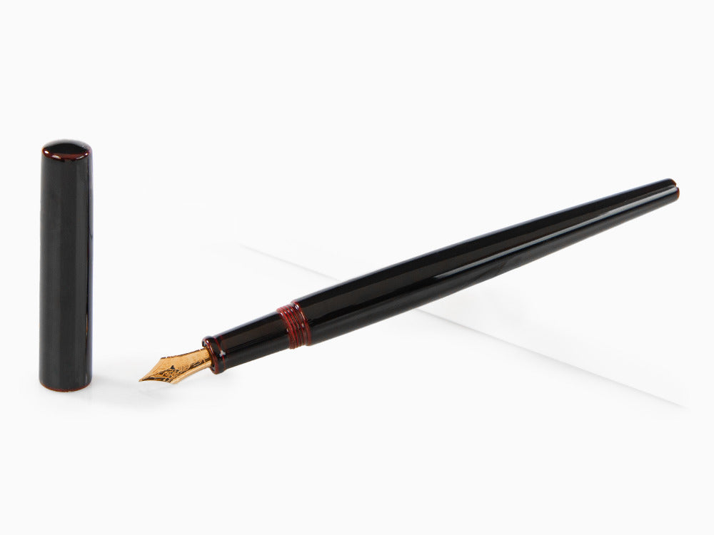 Stylo Plume Nakaya Desk, Kuro-Tamenuri, Laque urushi, Or Rose 14k