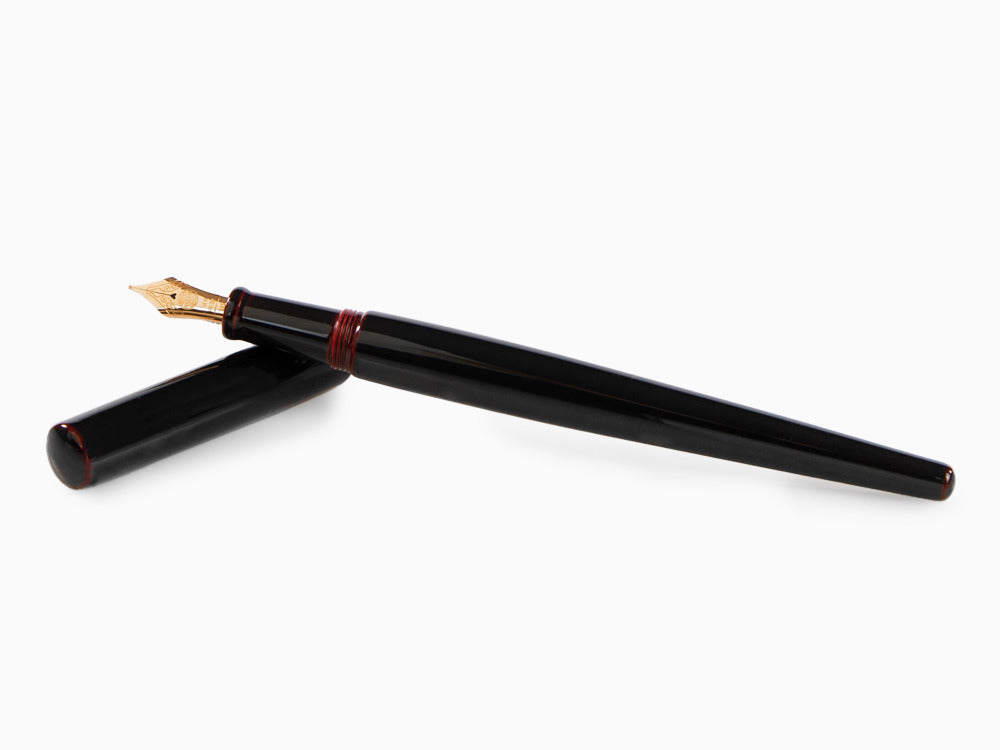 Stylo Plume Nakaya Desk, Kuro-Tamenuri, Laque urushi, Or Rose 14k