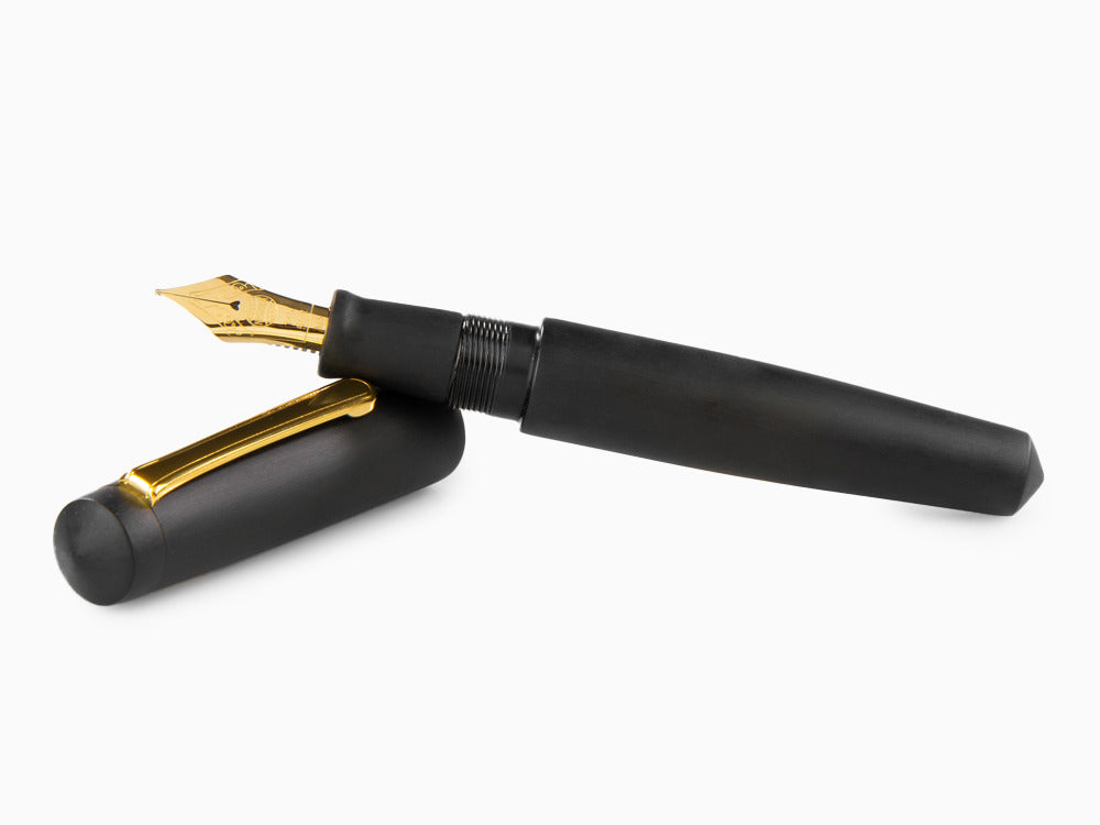 Stylo Plume Nakaya Writer Black Hairline, Piccolo, Ebonite, Or