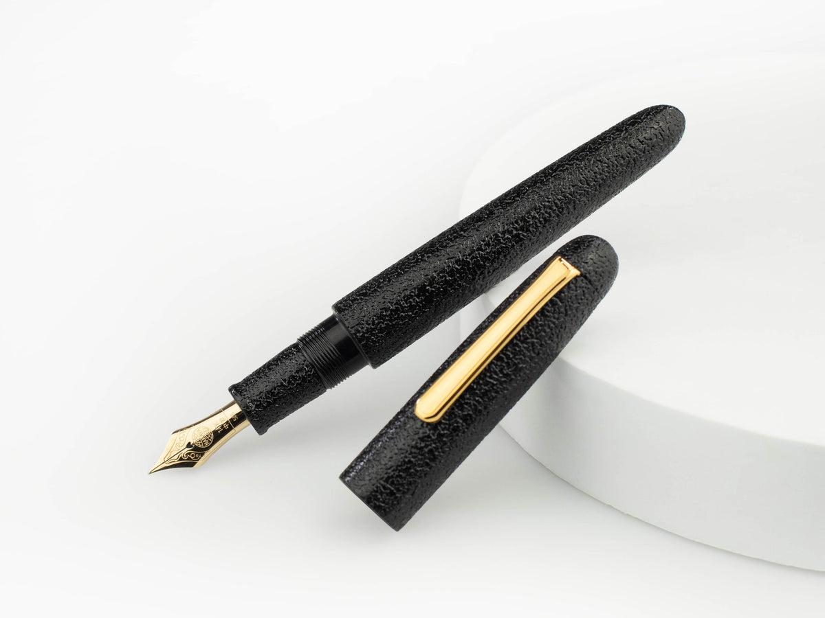 Stylo Plume Nakaya Writer Kuro-Ishime, Portable, Ebonite, Or 14k,