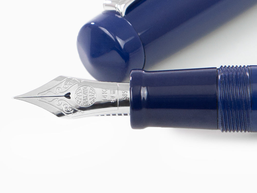 Stylo Plume Nakaya Writer Kikyo, Piccolo, Sur ébonite, Plaqué Rhodium