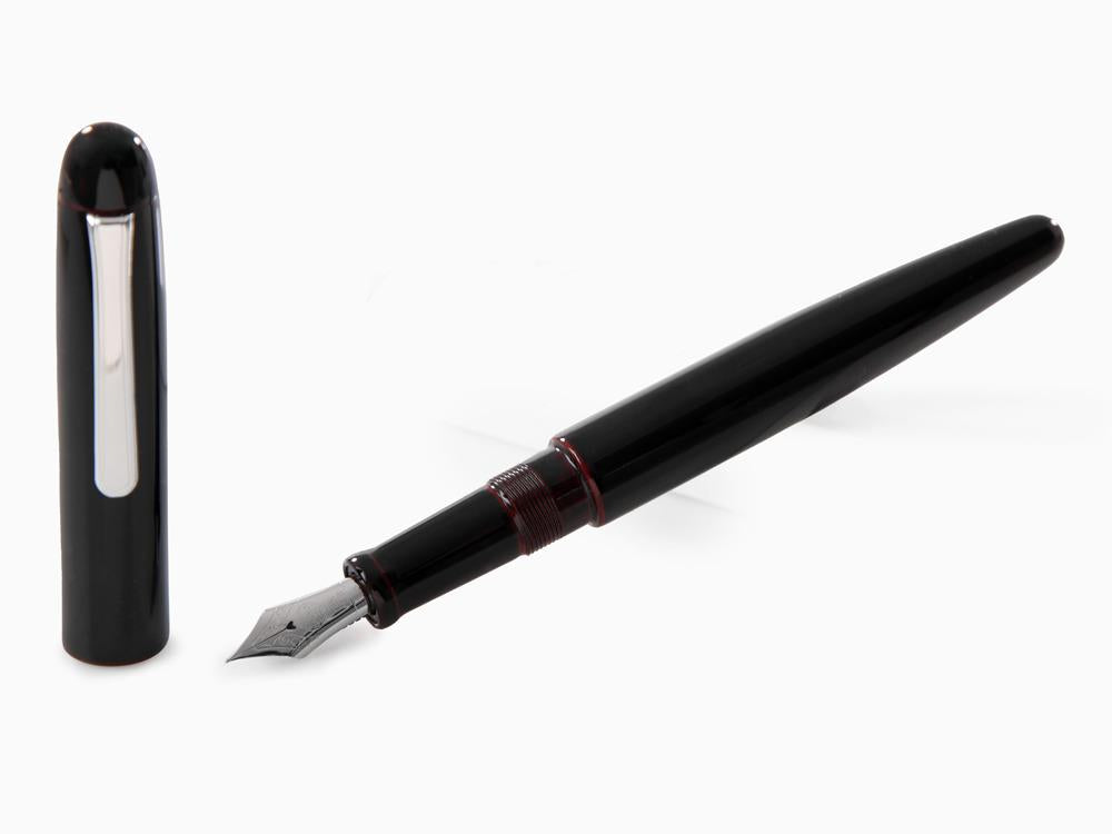 Stylo Plume Nakaya Writer Long Kuro-Tamenuri, Ebonite, Plaqué rhodium