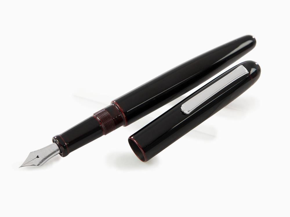 Stylo Plume Nakaya Writer Long Kuro-Tamenuri, Ebonite, Plaqué rhodium
