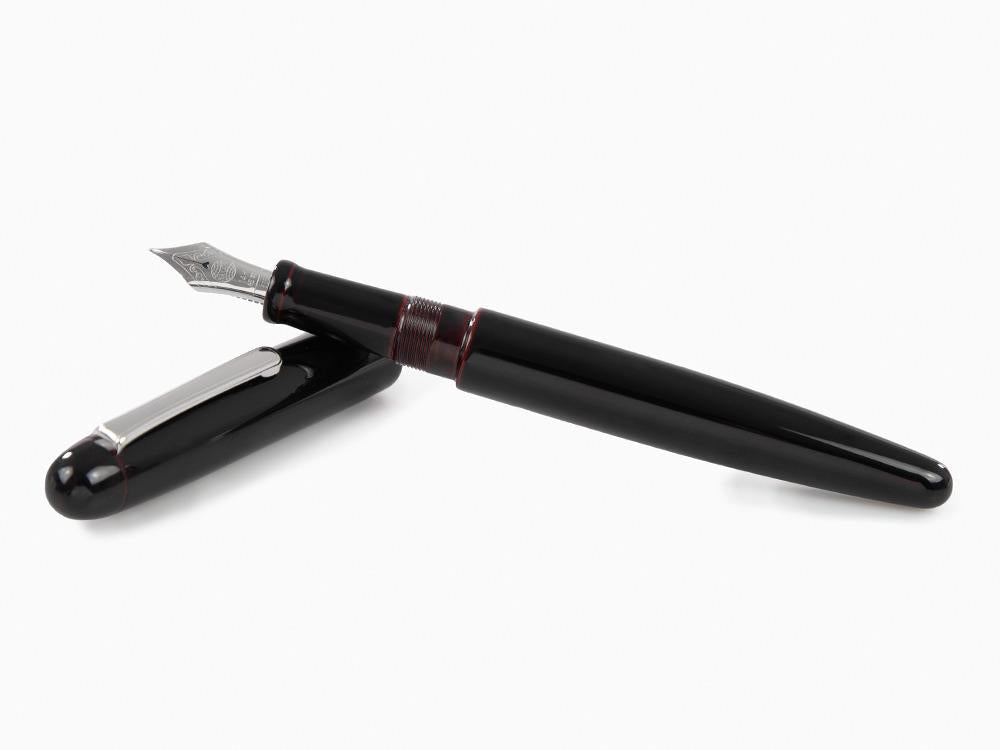 Stylo Plume Nakaya Writer Long Kuro-Tamenuri, Ebonite, Plaqué rhodium