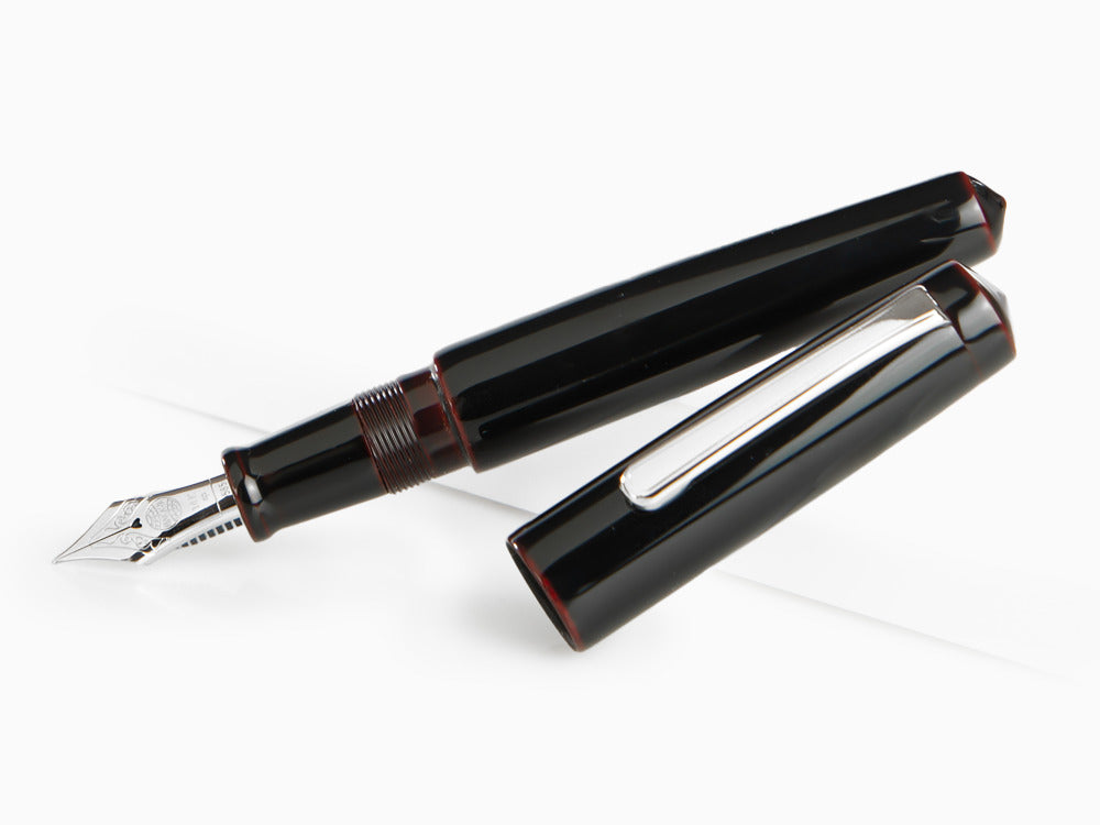 Stylo Plume Nakaya Writer Kuro-Tamenuri, Piccolo, Ebonite, Rhodium