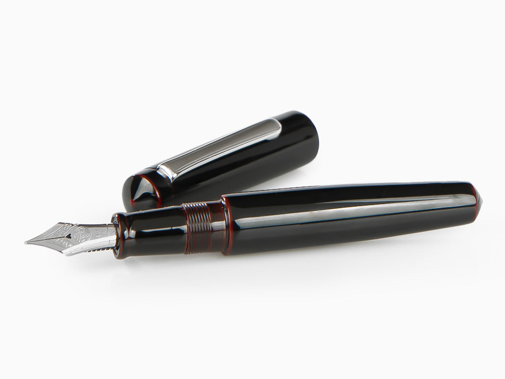Stylo Plume Nakaya Writer Kuro-Tamenuri, Piccolo, Ebonite, Rhodium