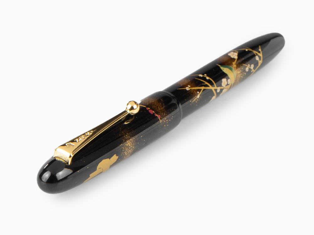 Stylo Plume Namiki Yukari Apricot Tree and Warbler, Urushi, FN-10M-UU