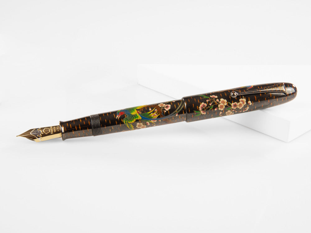 Stylo Plume Namiki Emperor Rakucho Birds and Cherry Blossom, Maki-e