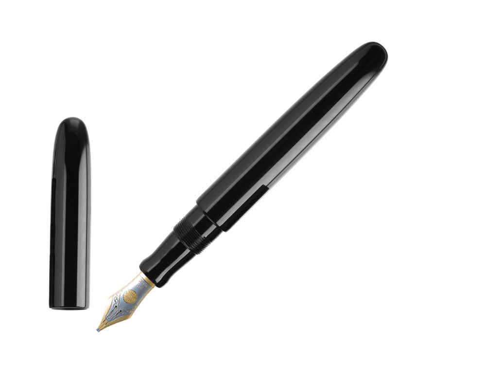 Stylo Plume Nakaya Cigar Kuro-Roiro Portable, Noir, Or 14K bicolore