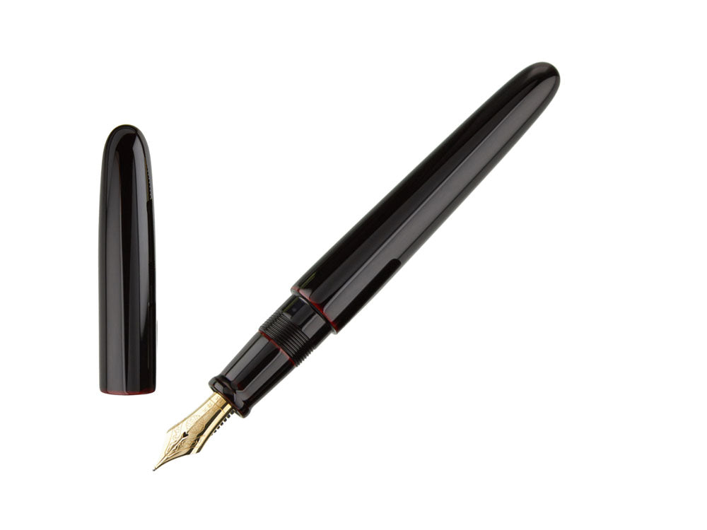 Stylo Plume Nakaya Cigar Portable, Kuro-Tamenuri, Plume Élastique