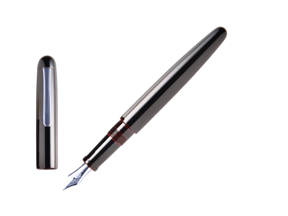 Stylo Plume Nakaya Writer Long Kuro-Tamenuri, Ebonite, Plaqué rhodium