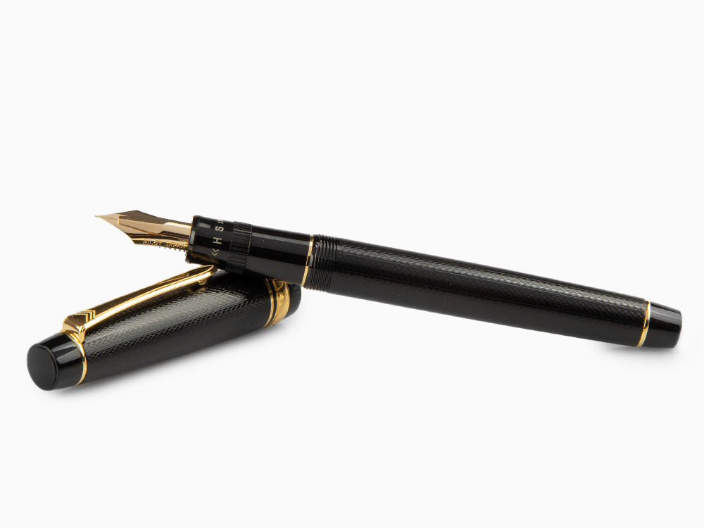 Stylo Plume Pilot Justus 95, Résine, Plaqué or, Noir, FJ-3MR-NB-NT
