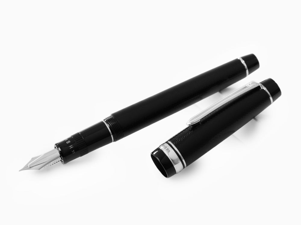 Stylo Plume Pilot Justus 95, Résine, Rhodium, Noir, FJ-3MRR-NB-NT