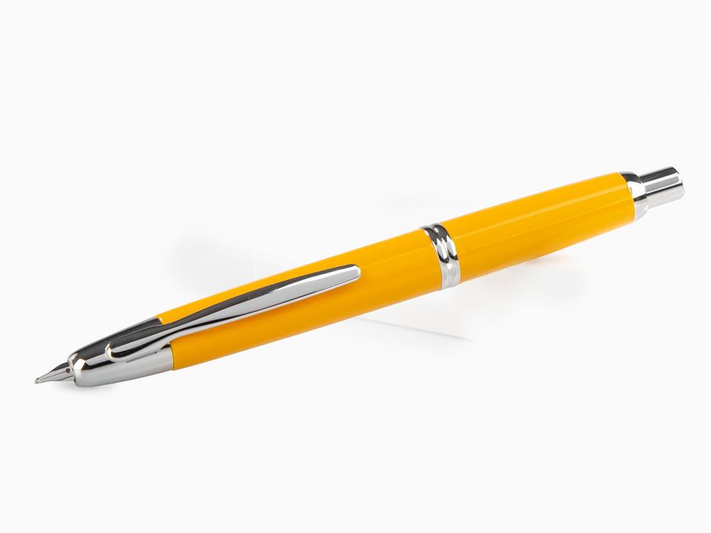 Stylo Plume Pilot Rétractable Jaune "Capless", Lacque, Chrome