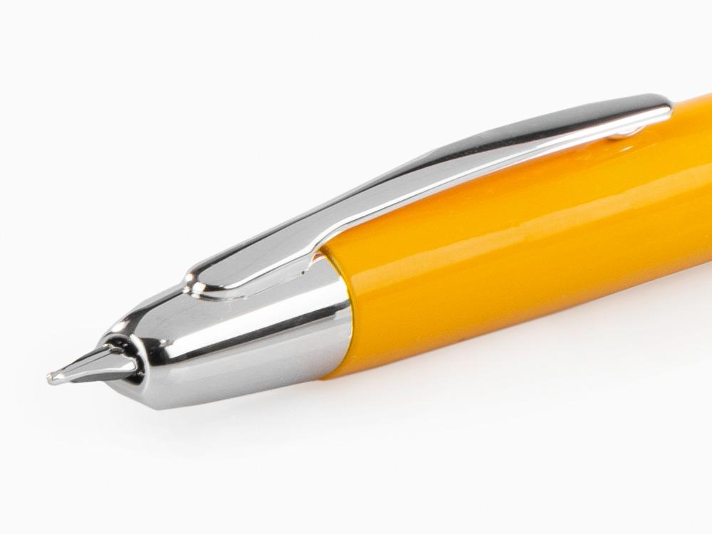 Stylo Plume Pilot Rétractable Jaune "Capless", Lacque, Chrome
