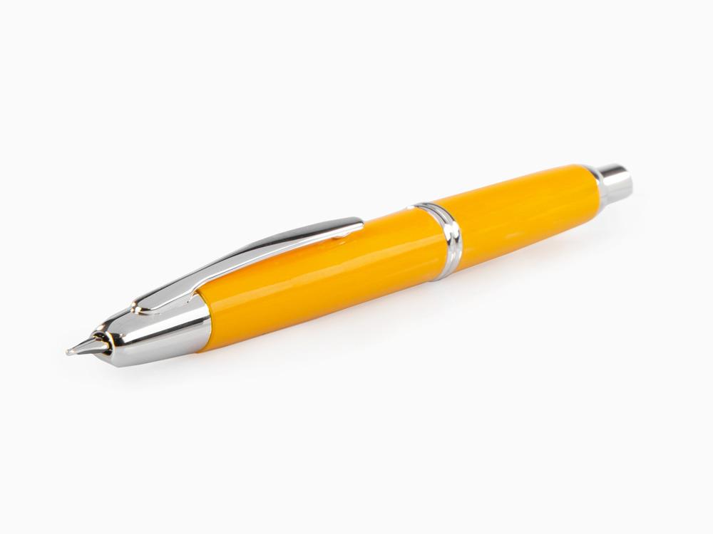 Stylo Plume Pilot Rétractable Jaune "Capless", Lacque, Chrome