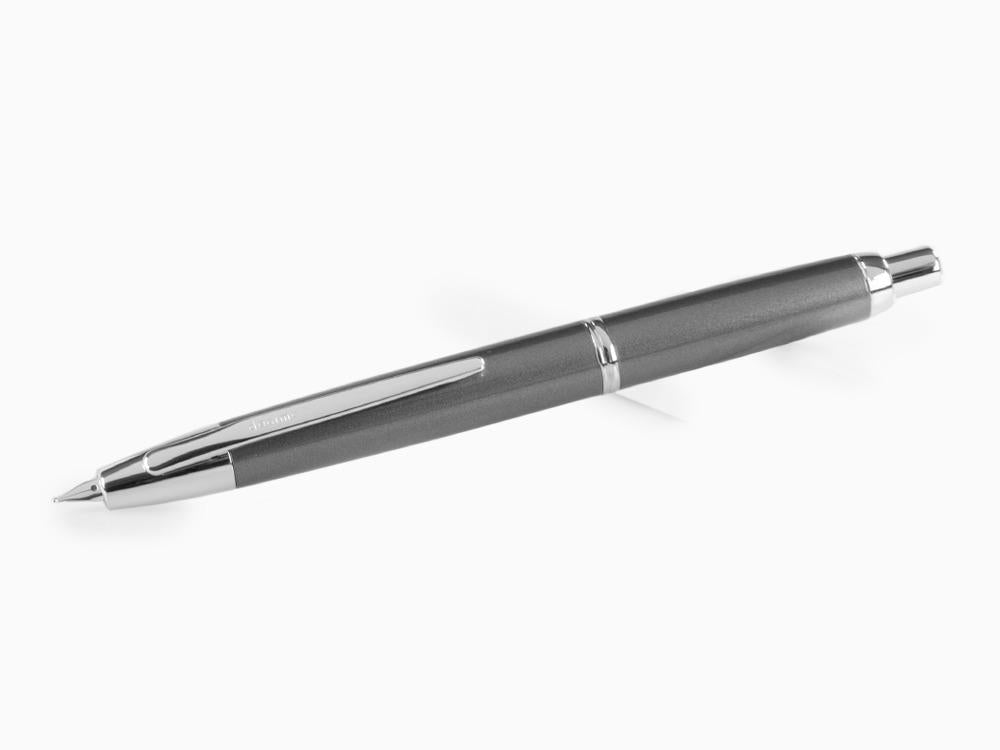 Stylo Plume Pilot Capless Decimo, Chrome, Gris, FK-1500D-RH-GREY
