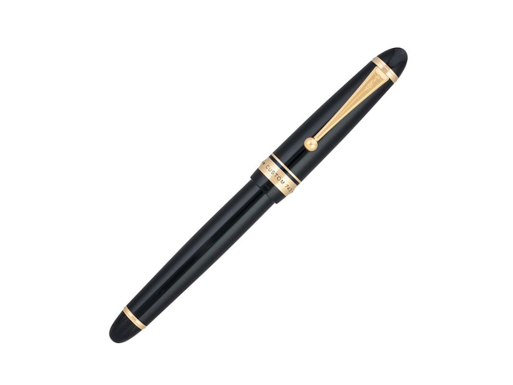 Stylo Plume Pilot Custom 743, Plaqué or, Noir, FKK-3000R