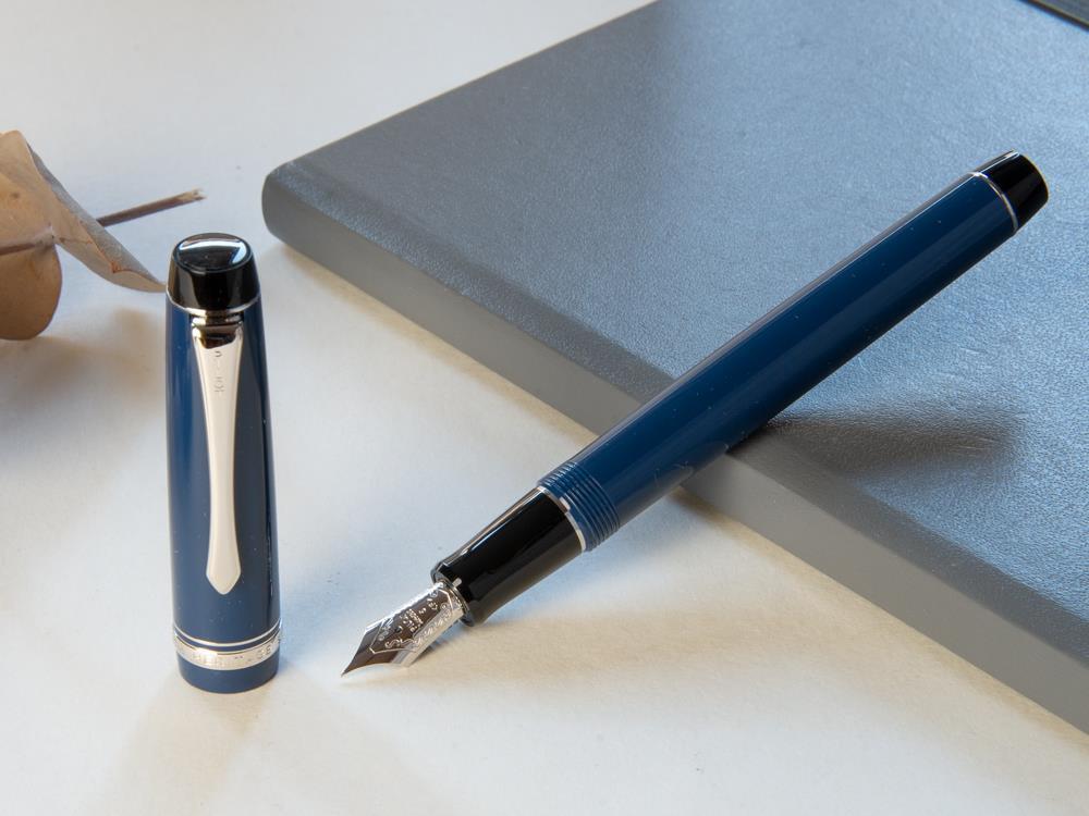 Stylo Plume Pilot Custom Heritage 91, Résine, Chrome, Bleu, NH91A