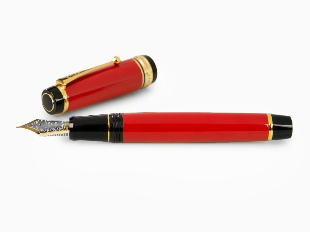 Stylo Plume Pilot Custom Urushi, Ebonite, Attributs or, Rouge, NPUR
