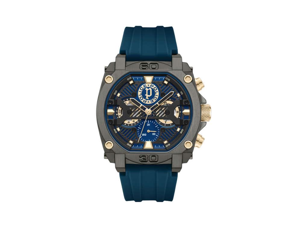 Montre à Quartz Police Norwood Navy, PVD, 45 mm, Bleu, PEWGQ0040001M