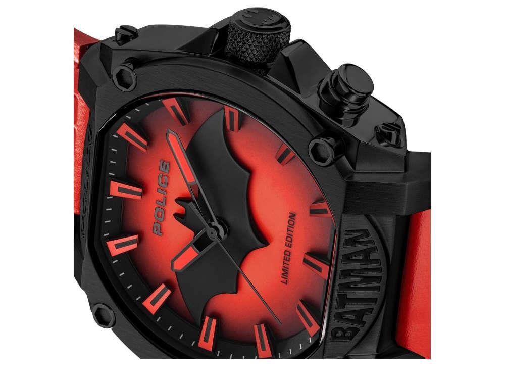 Montre à Quartz Police Forever Batman, Rouge, Édition Limitée, PEWGD0022604