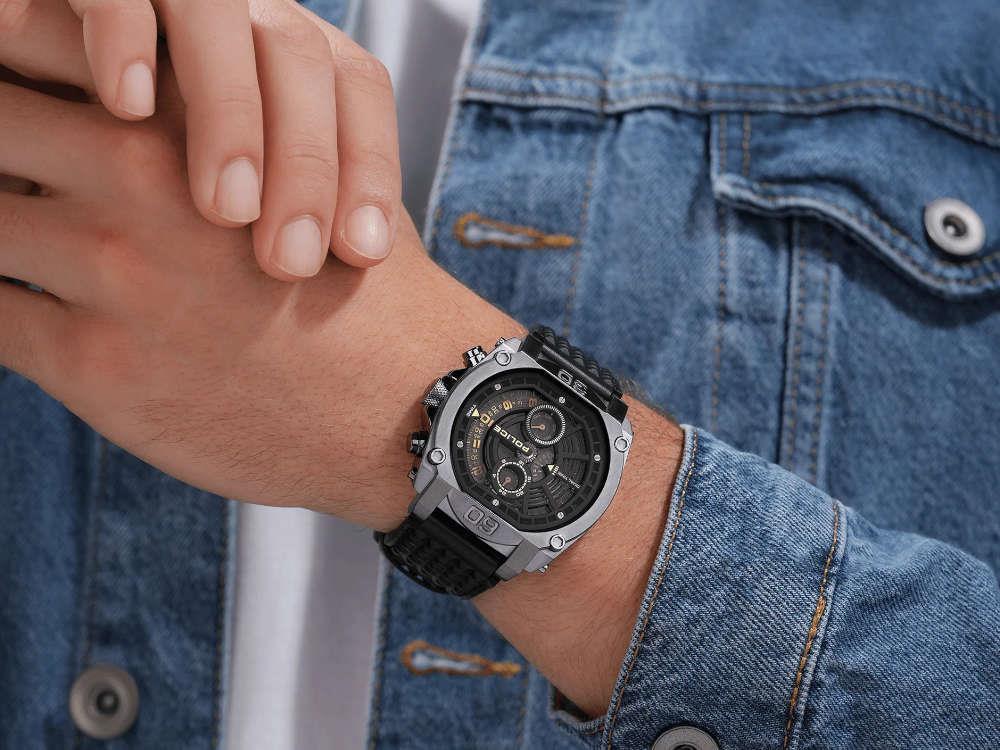 Montre à Quartz Police Norwood, 45 mm, Noir, PEWGF0040002