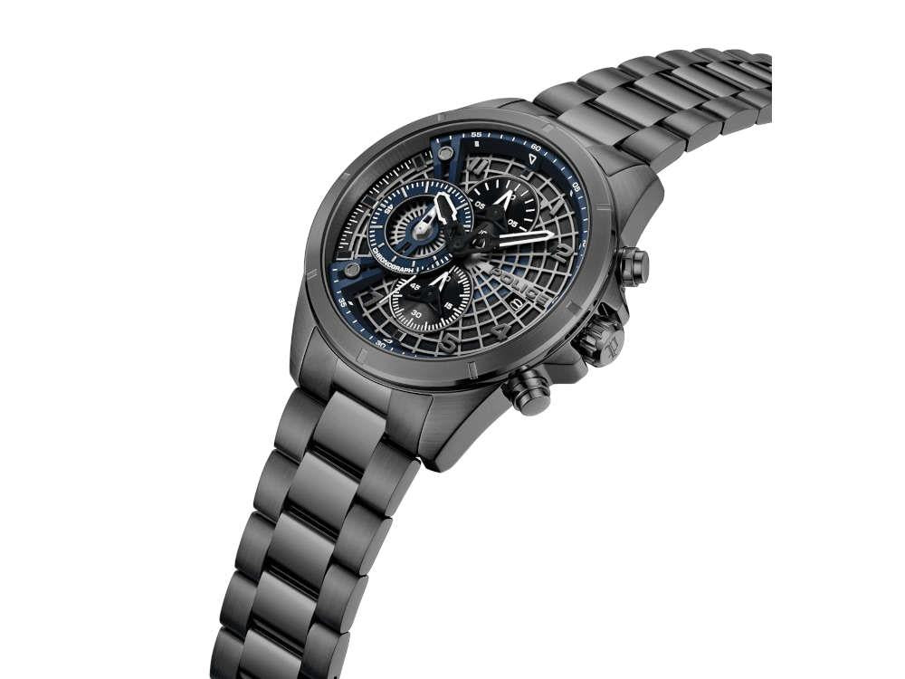Montre à Quartz Police Cipher, PVD Gun Metal, 45 mm, Noir, PEWGI0000103