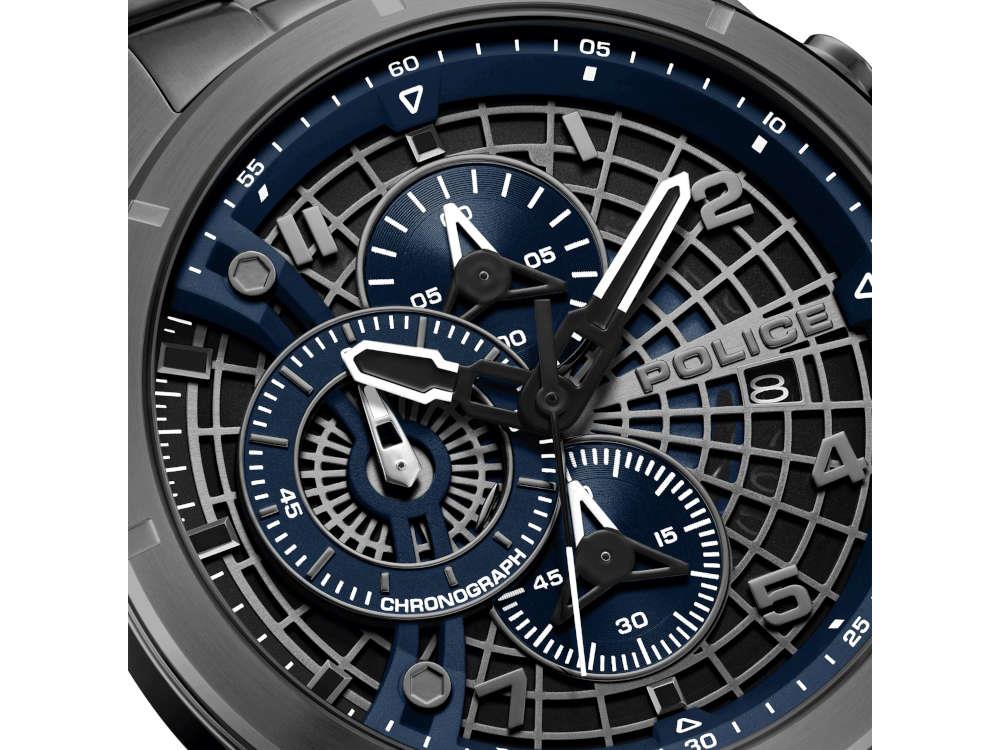 Montre à Quartz Police Cipher, PVD Gun Metal, 45 mm, Noir, PEWGI0000103