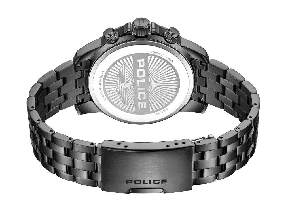 Montre à Quartz Police Belem, PVD, 43 mm, Bleu, PEWGI0000302