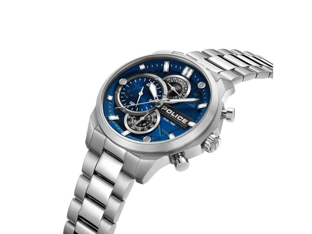 Montre à Quartz Police Reactor, 46 mm, Bleu, PEWGK0039207