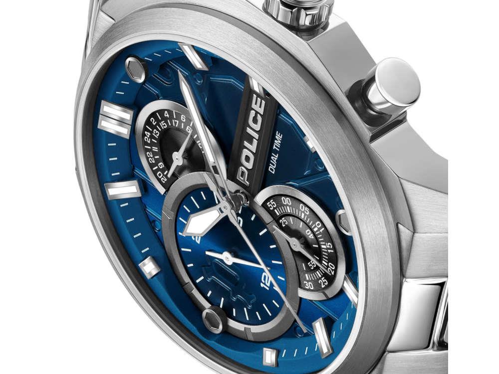 Montre à Quartz Police Reactor, 46 mm, Bleu, PEWGK0039207