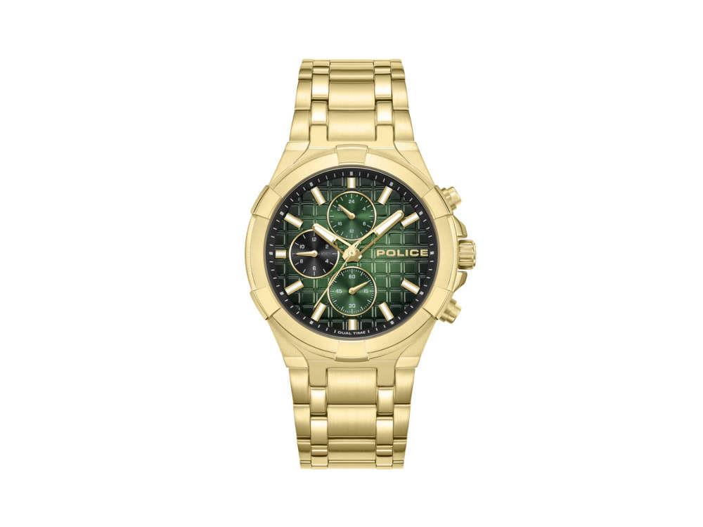 Montre à Quartz Police Guardian, PVD Or, 42 mm, Vert, PEWGK0082003