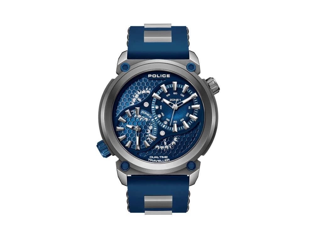 Montre à Quartz Police Boa, PVD, 48 mm, Bleu, PEWGM0071803