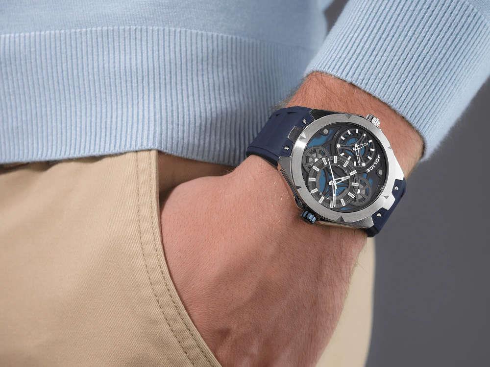 Montre à Quartz Police Scepter, 46 mm, Bleu, PEWGM0081703