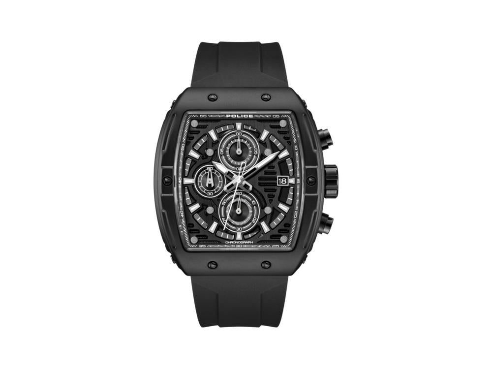 Montre à Quartz Police Connector, 46 mm, Noir, PEWGO0000702