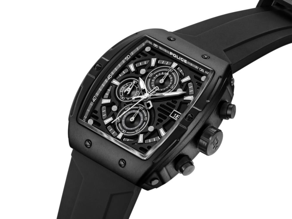 Montre à Quartz Police Connector, 46 mm, Noir, PEWGO0000702