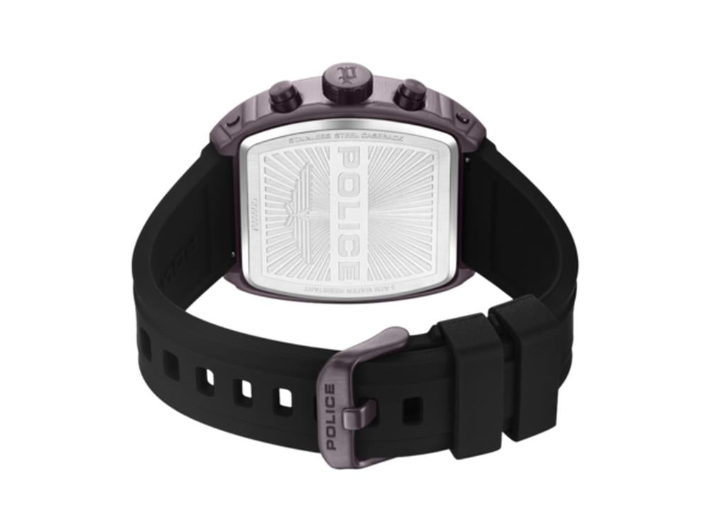 Montre à Quartz Police Connector, 46 mm, Marron, PEWGO0000703