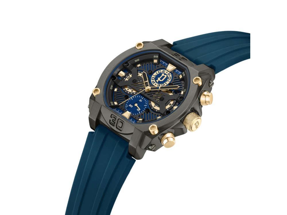 Montre à Quartz Police Norwood Navy, PVD, 45 mm, Bleu, PEWGQ0040001M