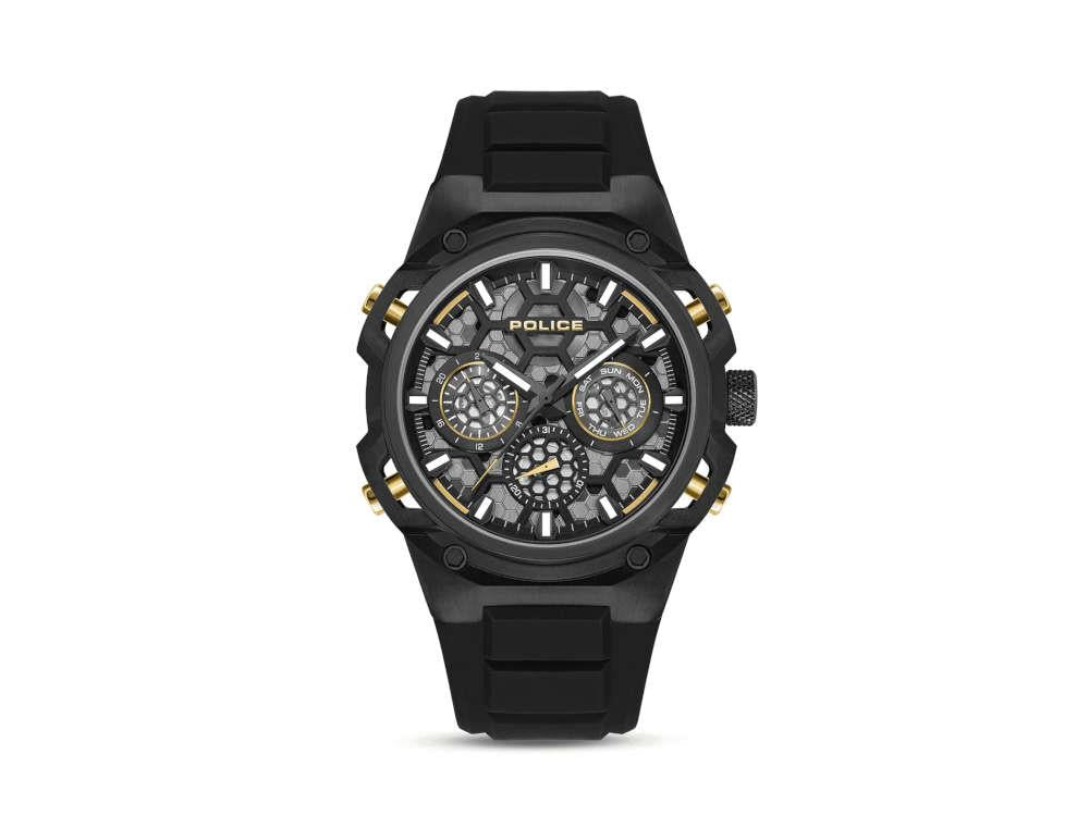 Montre à Quartz Police Challenger, PVD, 46 mm, Noir, PEWGQ0071901