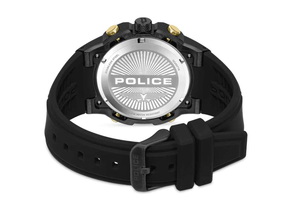 Montre à Quartz Police Challenger, PVD, 46 mm, Noir, PEWGQ0071901