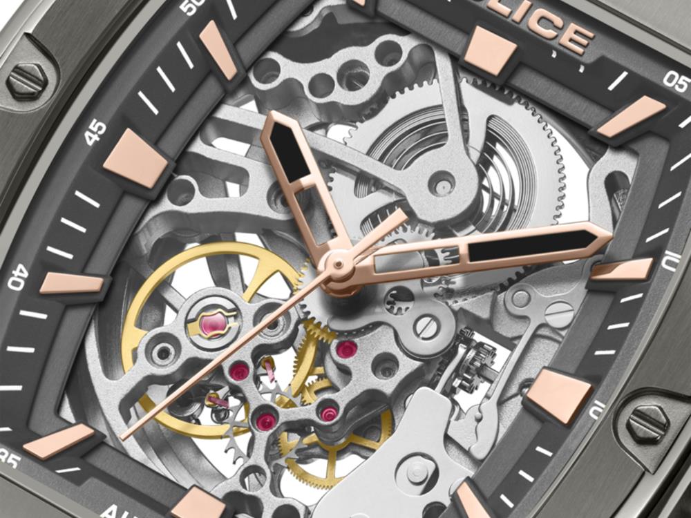 Montre Automatique Police Skeletor, 42 mm, Gris, PEWGR0000902